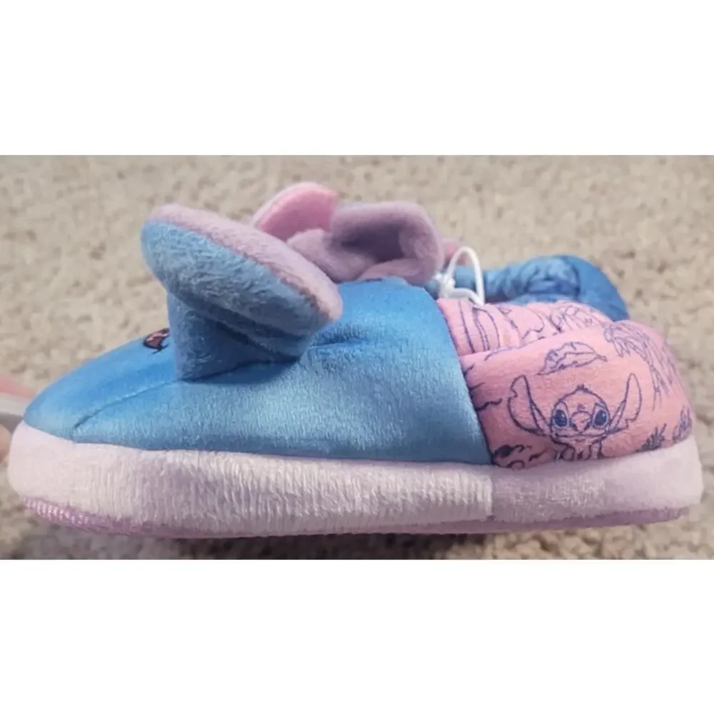NWT Disney Lilo Stitch Toddler Slippers Stitch Angel Pink Blue 5/6